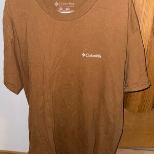 Columbia Brown Short Sleeve Tee Classic Comfort